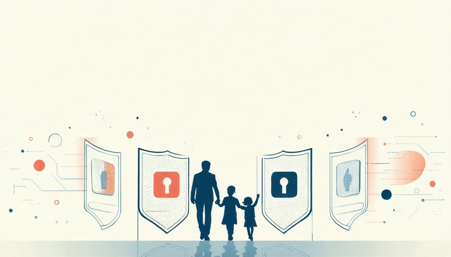 Abstract representation of online privacy protection for families