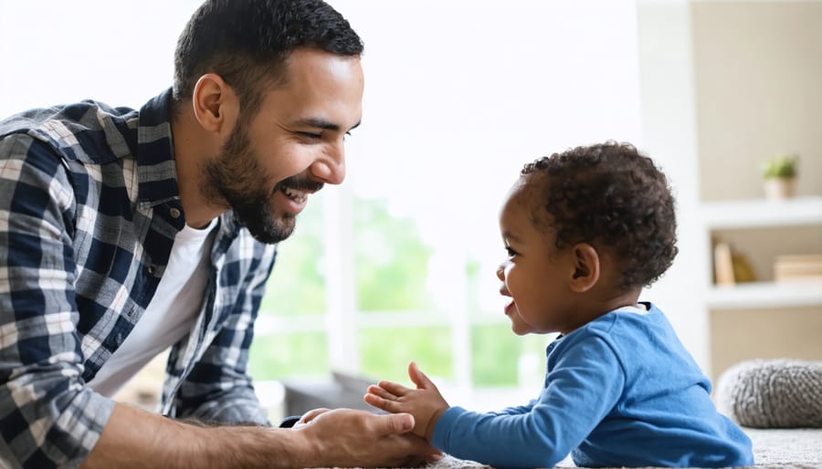 Parent and child engaged in honest discussion on couch at home