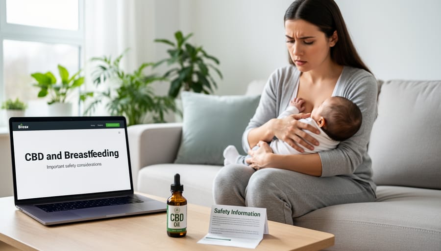 Mother breastfeeding newborn baby in natural window light